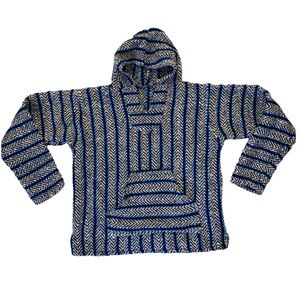 Vintage Baja Joe 90s Unisex Hippie Poncho Rasta Boho Pullover Hoodie Sweatshirt